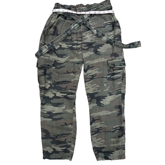 Sanctuary Anthropologie Cropped Paperbag Waist Linen Trousers Woman’s Size 26 - Picture 7 of 15